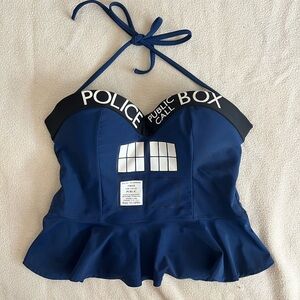 Doctor Who peplum swim top S